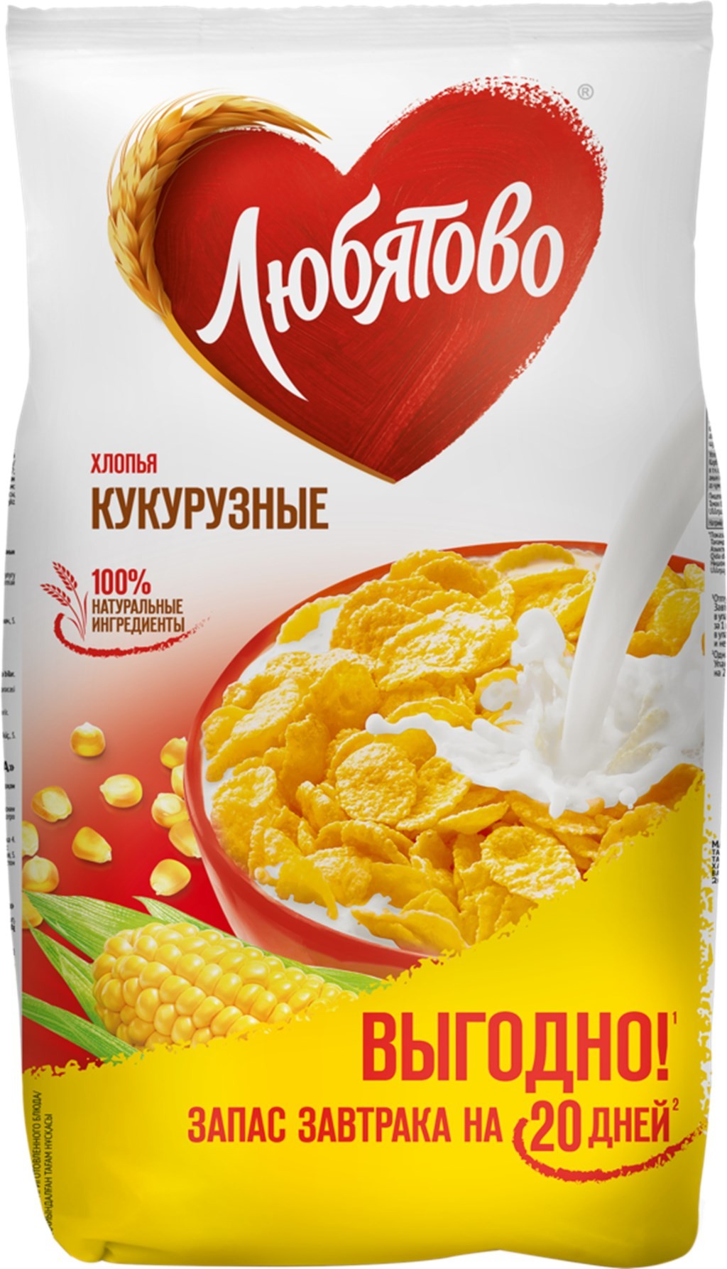 

Готовый завтрак Любятово Хлопья кукурузные 600 г