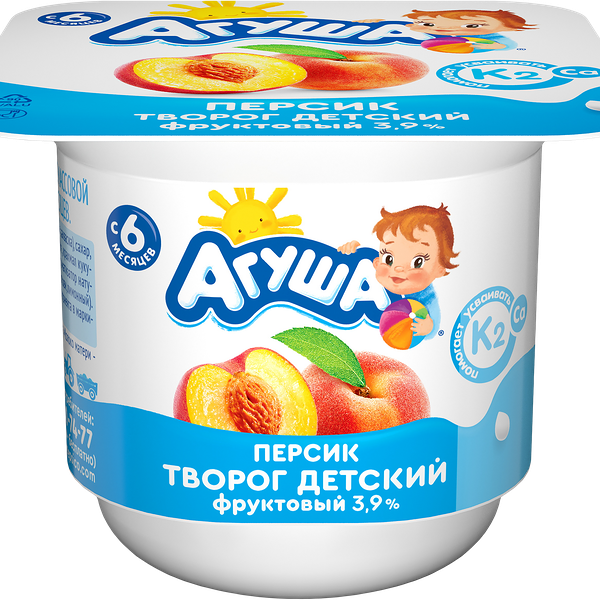 Творог Агуша Персик 3,9%