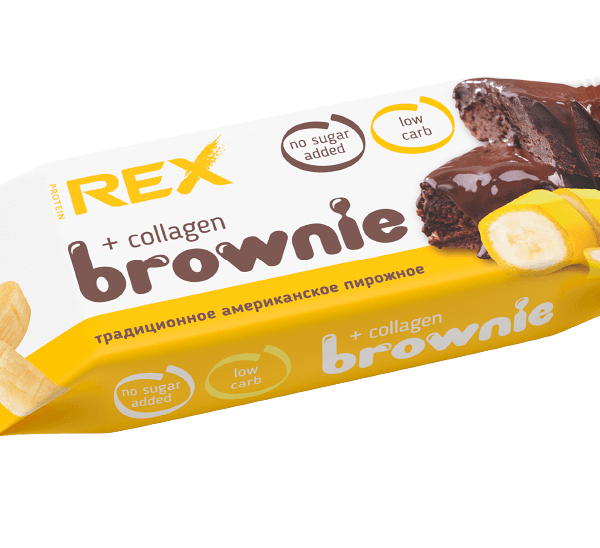 ProteinRex пирожное Брауни Brownie - банан