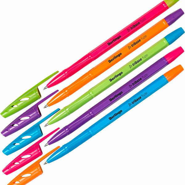 Ручка BERLINGO Шариковая Tribase Fuze, синяя, 0.7мм, 1 шт., в ассортименте