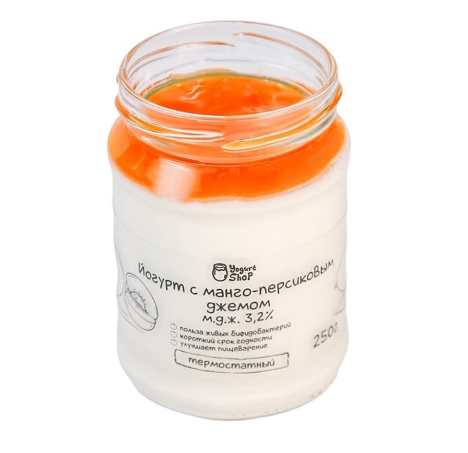 

Йогурт Yogurt Shop с манго-персиковым джемом 3.2% 250 г