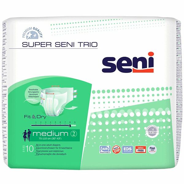 Подгузники для взрослых Seni Super Trio размер M 10 шт 