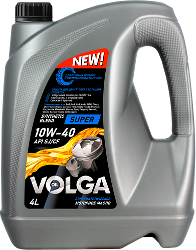 Масло моторное ВОЛГА ОЙЛ Super 10W–40 SJ/CF, Арт. 800446, 4л
