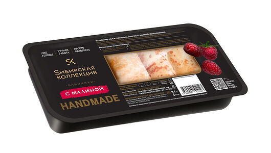 Блинчики Сибирская Коллекция с малиной замороженные 400 г Продукт замороженный 