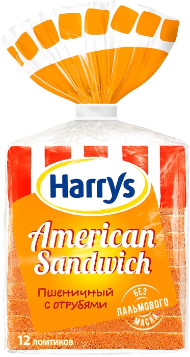 

Хлеб пшеничный Harry's American Sandwich с отрубями 515 г