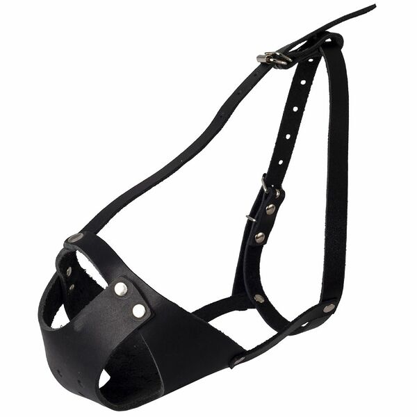 Намордник для собак КАСКАД кожаный цельнокроеный для мелких пород собак (мопс)