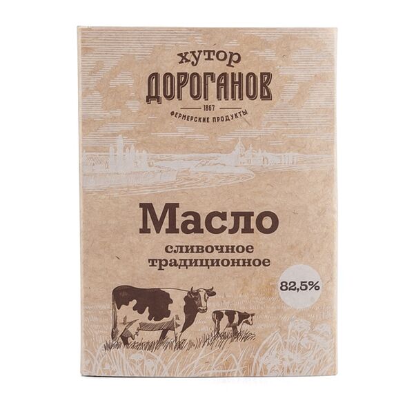 Масло Дороганов хутор сливочное традиционное 82,5% БЗМЖ