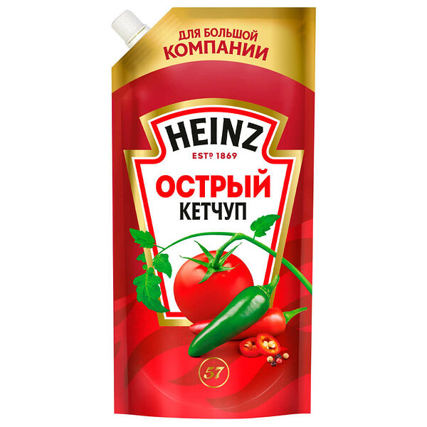 Кетчуп хайнц 550 г острый дой-пак