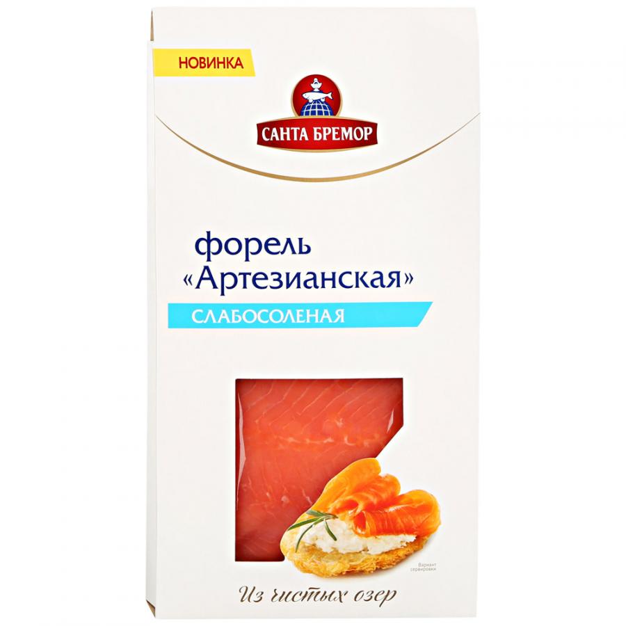 

Форель Санта Бремор Артезианская радужная слабосоленая филе-кусок 200 г