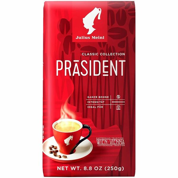 Кофе Julius Meinl Президент классическая коллекция натуральный жареный в зёрнах, 250г