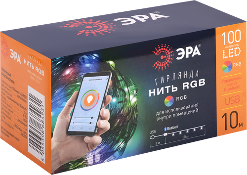 

Гирлянда светодиодная Эра Нить RGB Bluetooth 5 м