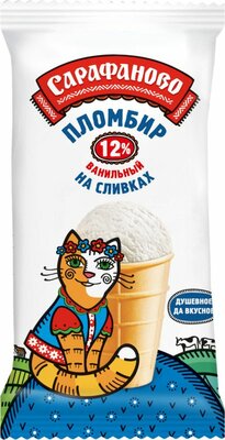 Мороженое Сарафаново пломбир ванильный 12% БЗМЖ 70 г