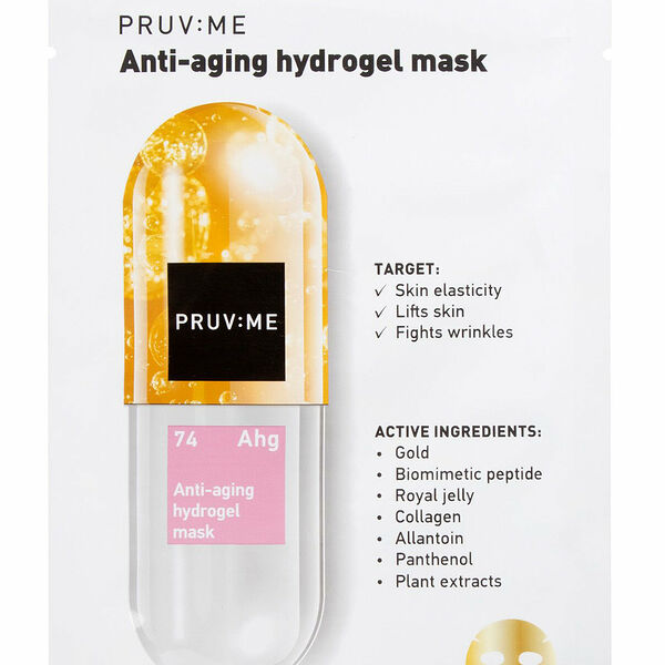 Маска для лица гидрогелевая PRUV:ME Ahg 74 Anti-aging hydrogel mask омолаживающая с пептидами