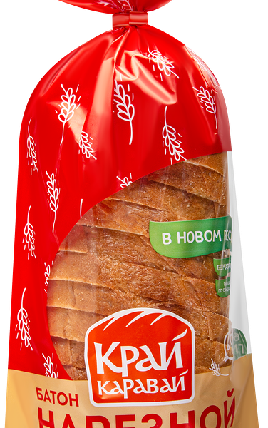 Батон КРАЙ КАРАВАЙ Нарезной в нарезке, высший сорт