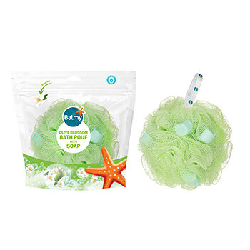 Мочалка для душа Balmy с мылом из цветов оливы, Турция