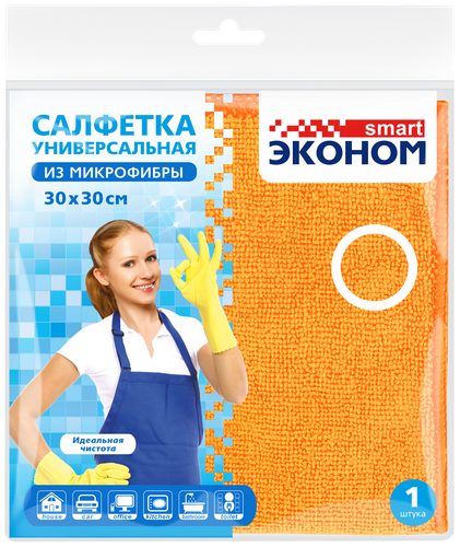 

Салфетка для уборки Авангард Smart Эконом из микрофибры 30x30 см цвет в ассортименте