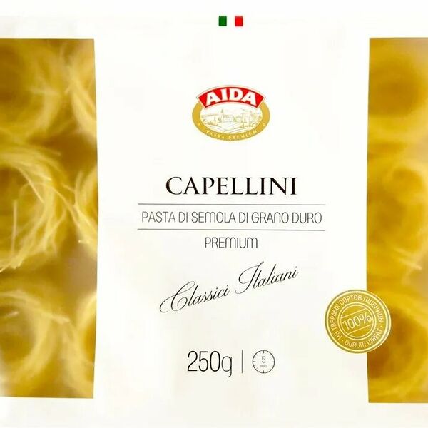 Макаронные изделия AIDA Capellini Гнезда Капеллини грА тв сортов пшеницы 250 г