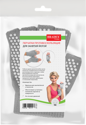 

Перчатки для занятий йогой BRADEX противоскользящие, в ассортименте