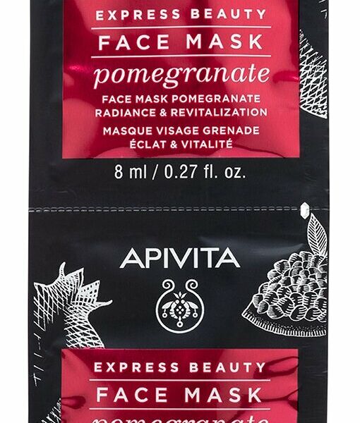 APIVITA Express Beauity Маска для лица сияние жизненная сила с гранатом, 2х8 мл