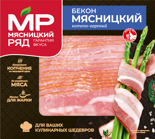 Бекон Мясницкий ряд Мясницкий копчено-вареный нарезка 300 г