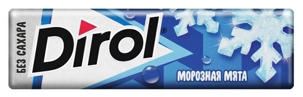 Жевательная резинка Dirol Морозная мята без сахара, 13.6г