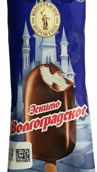 Эскимо Волгоградское Мороженое сливочное в шоколадной глазури 10% 60г