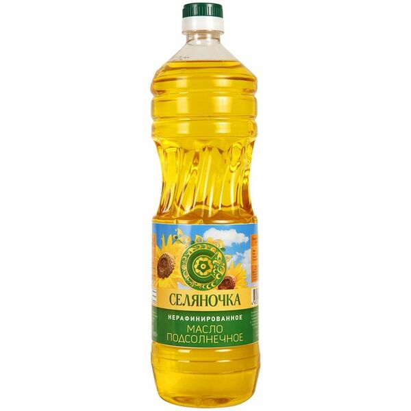Масло подсолнечное Селяночка нерафинированное 900 мл