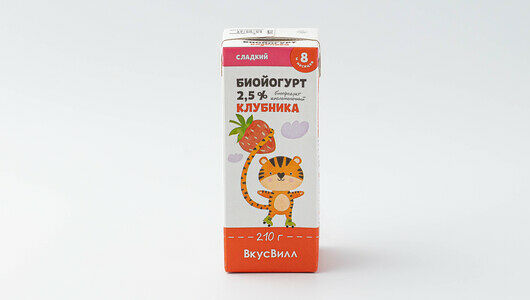 Биойогурт детский питьевой с клубникой 2,5%