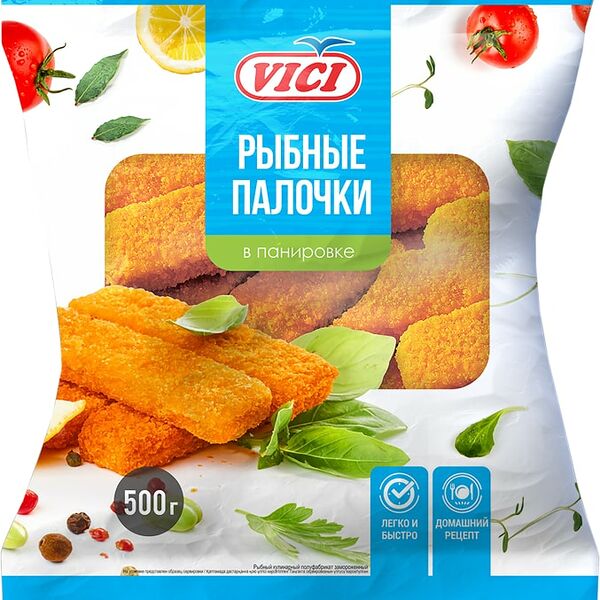 Рыбные палочки Vici в панировке обжаренные 500г