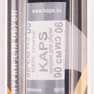 Шнурки круглые KAPS вощеные, толстые черные, 90см