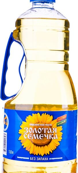 Масло подсолнечное Золотая Семечка рафинированное 1.8л