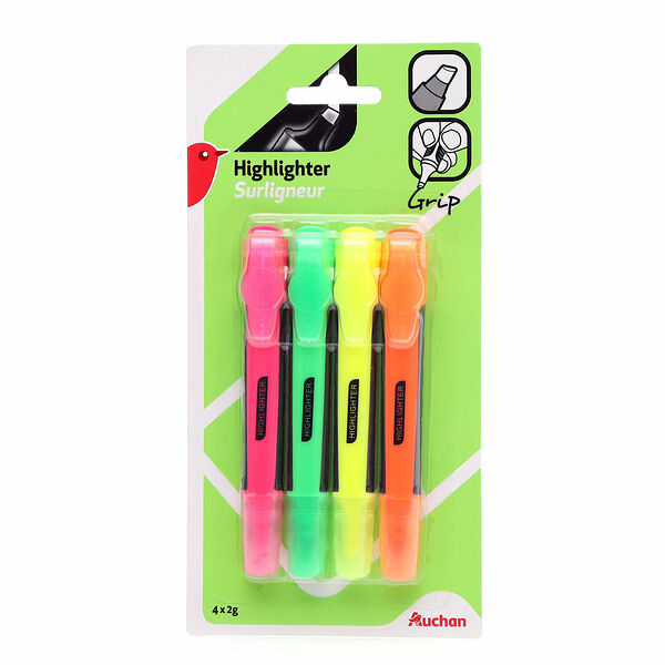 Набор текстмаркеров 4 цвета ТМ Ашан Красная птица