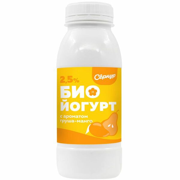 Биойогурт Сернур груша-манго ароматизированный 2.5% 230г