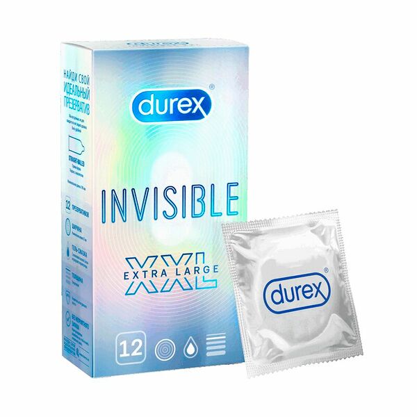 Презервативы Durex Invisible XXL 12 шт