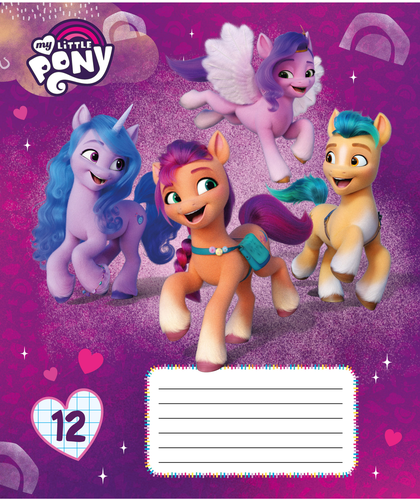 

Тетрадь My Little Pony А5 12 л клетка скрепка в ассортименте 1 шт.