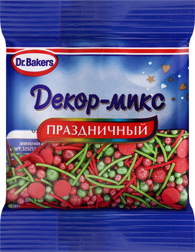 Посыпка кондитерская Dr.Bakers Декор-микс Праздничный