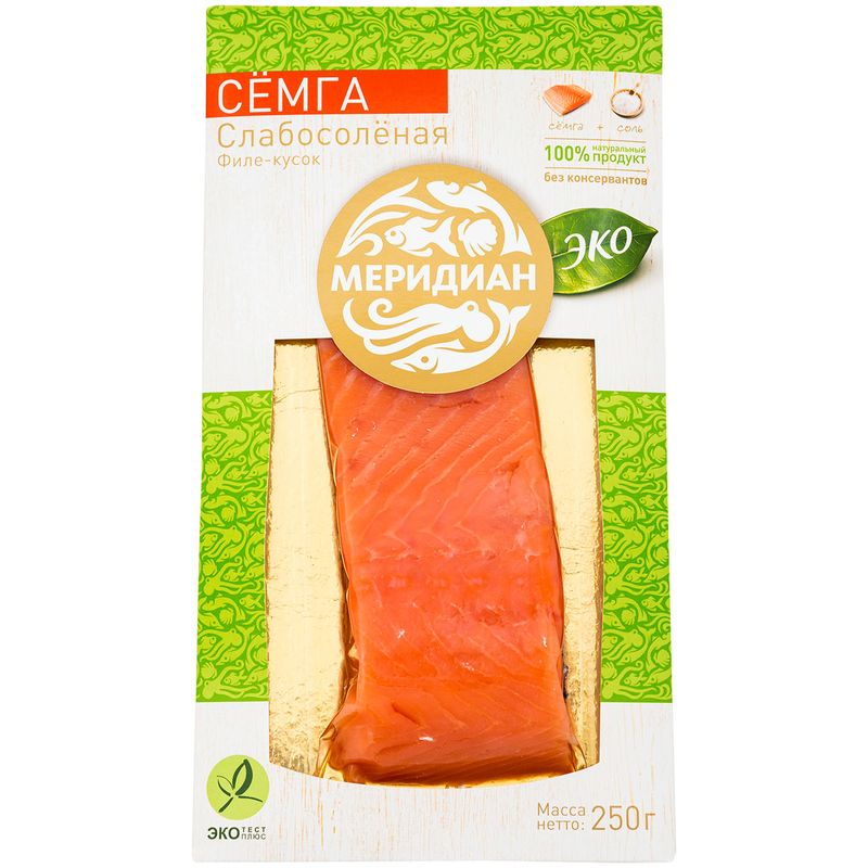 

Семга Меридиан слабосоленая филе-кусок 250 г