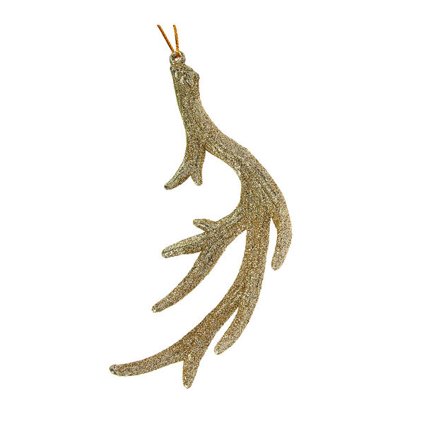 Сноу бум подвеска декоративная, в виде ветки, глиттер, золото, пластик, 16*8см