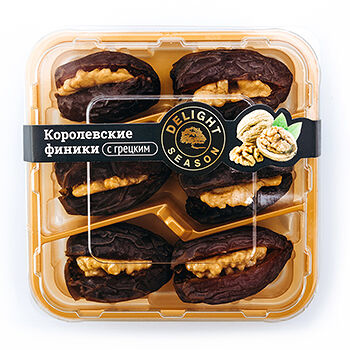 Финики Королевские с начинкой из грецкого ореха 120г в коррексе Delight Season, Израиль