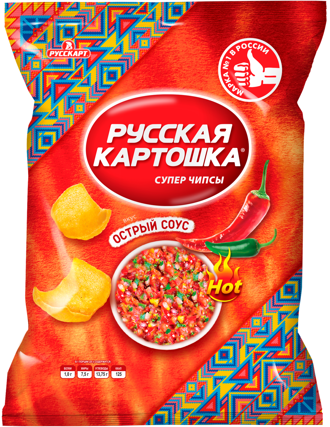 

Чипсы Русская картошка картофельные Острый соус