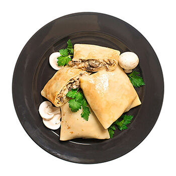 Блинчики с курицей и грибами 