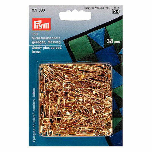 071380 Булавки английские (латунь) 2 золотистый цв., согнутые 38 мм Prym