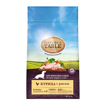 Сухой корм Nature’s Table для собак мелких пород Курица с рисом