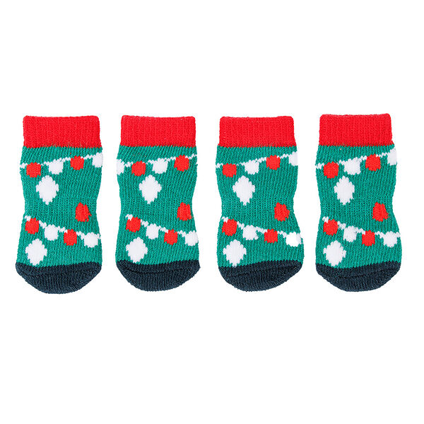 Носки для собак Елочные игрушки S зеленый (унисекс)