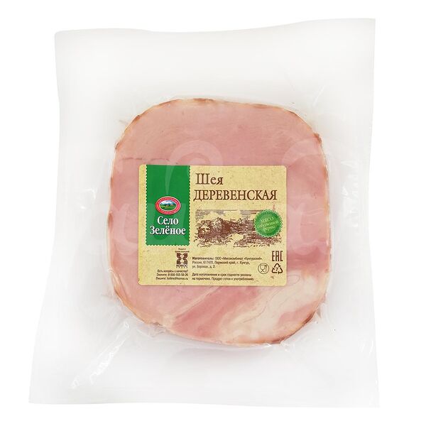 Шея свиная Село Зеленое 300гр Деревенская в/к охл кат В в/у