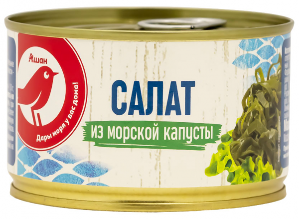 Салат из морской капусты АШАН Красная птица Дальневосточный шинкованный