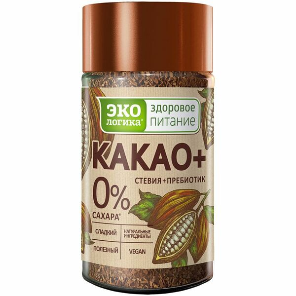 Какао Экологика со стевией и пребиотиком, без сахара