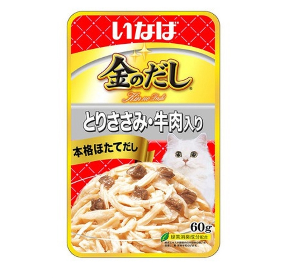 

Влажный корм для кошек Inaba Ciao Kinnodashi Куриное филе с говядиной 60 г