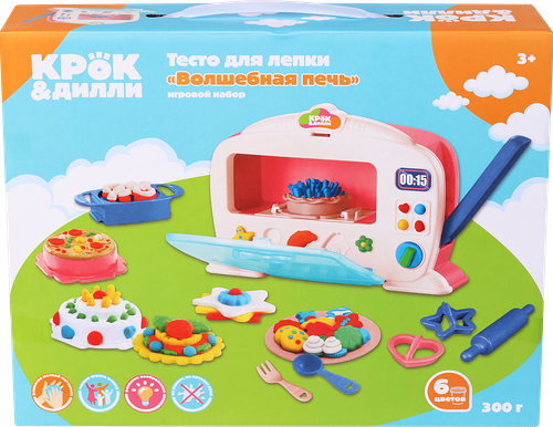 Набор игровой Крок&Дилли Микроволновая печь с тестом для лепки, 20 предметов, Арт. 909995899
