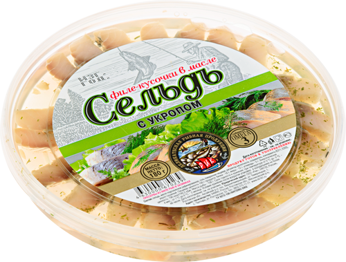 

Сельдь Два капитана Золотая филе-кусочки в масле с укропом 180 г